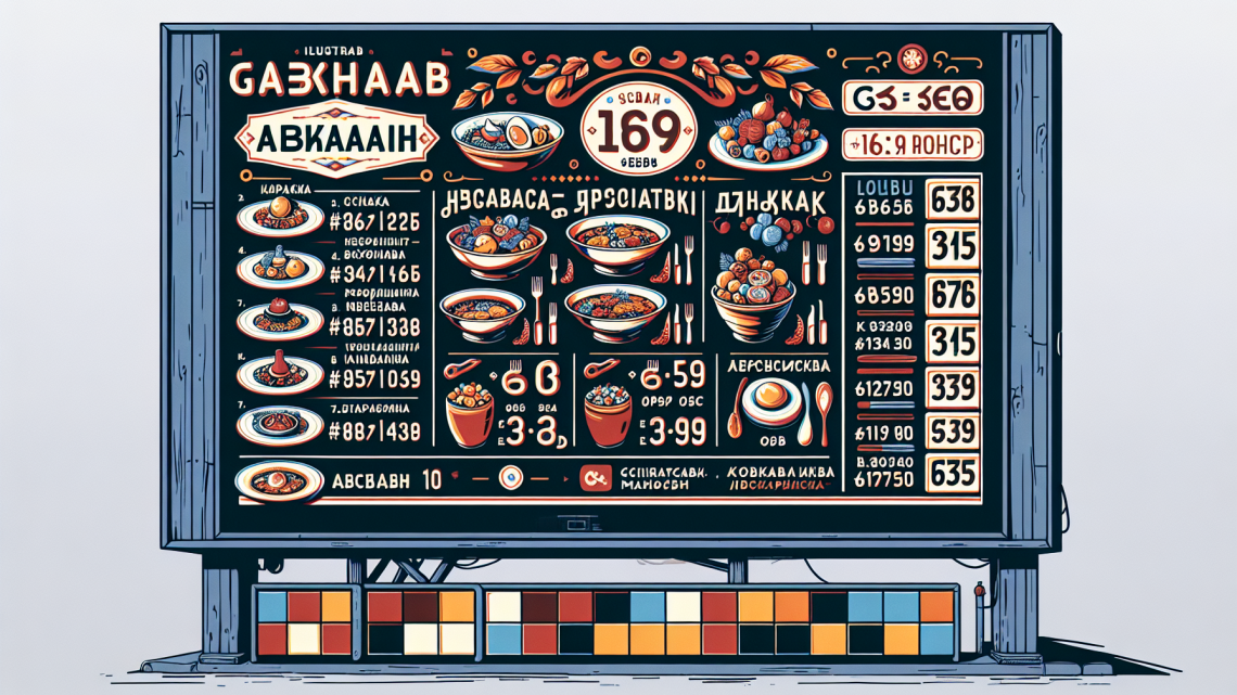 Меню борд. паб. лофт стиль.