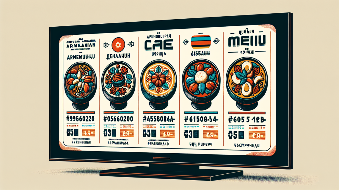 Меню борд. кафе. авангард стиль.