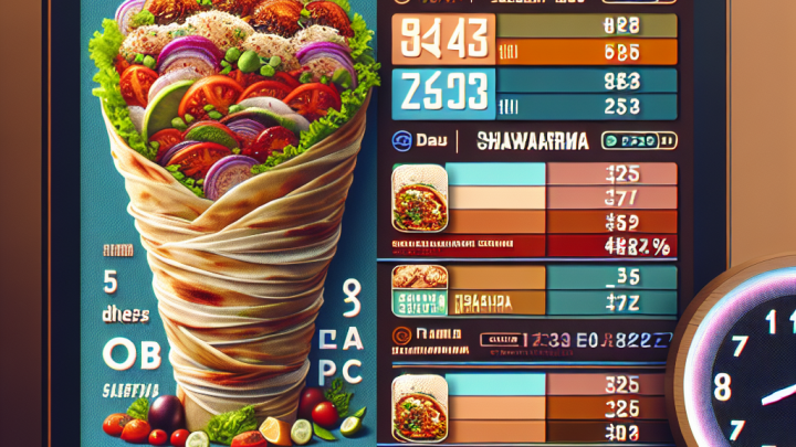 Меню борд. шаурмичная. скандинавский стиль.