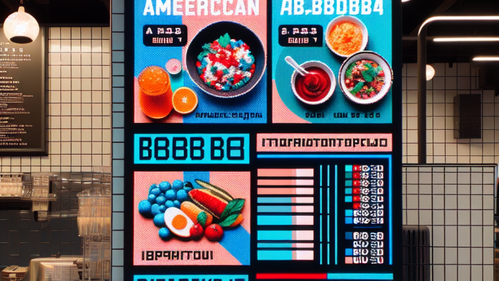 Меню борд. фуд-корт. авангард стиль.