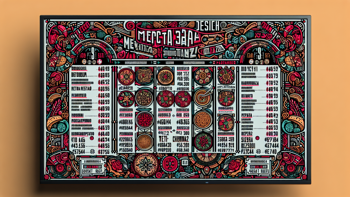 Меню борд. закусочная. авангард стиль.