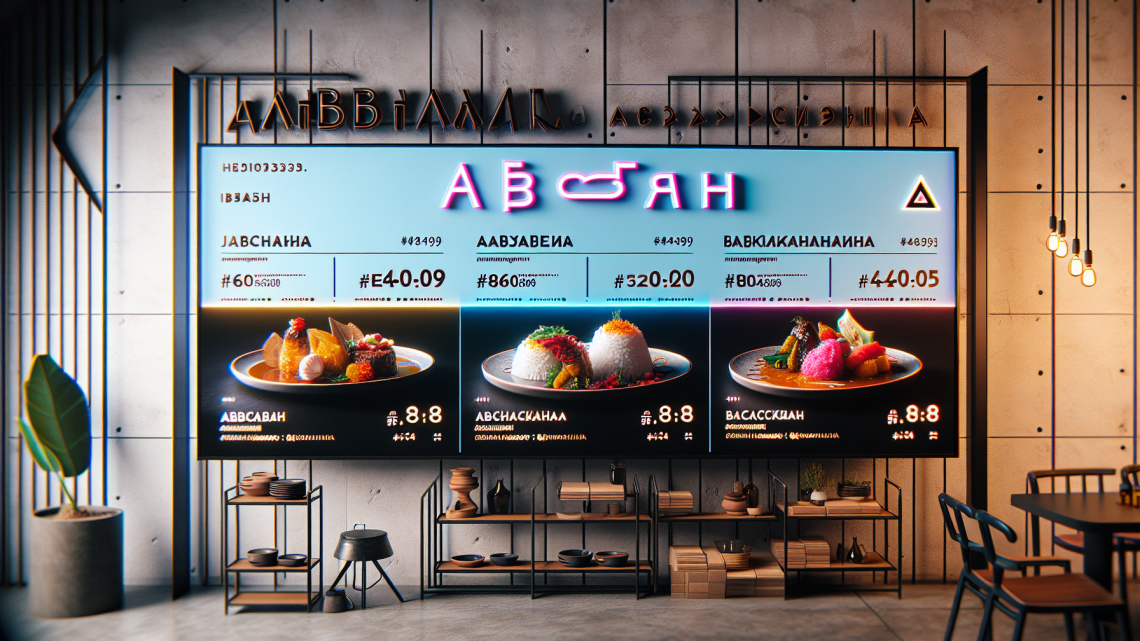 Меню борд. автомат-кафе. авангард стиль.