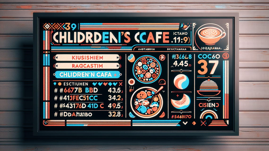 Меню борд. детское-кафе. авангард стиль.