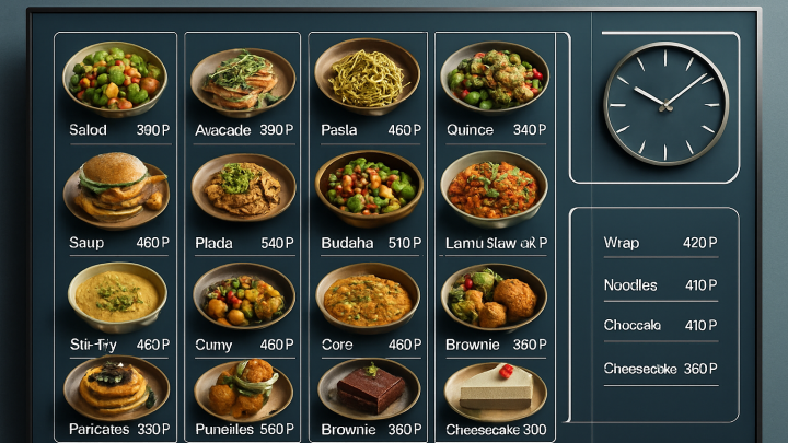 Меню борд. веганское-кафе. хай-тек стиль.