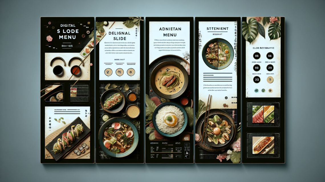 Меню борд. вок-суши. авангард стиль.