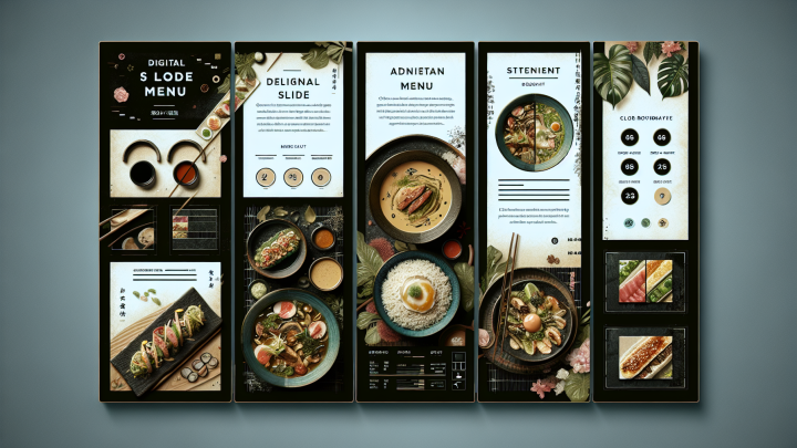 Меню борд. вок-суши. авангард стиль.