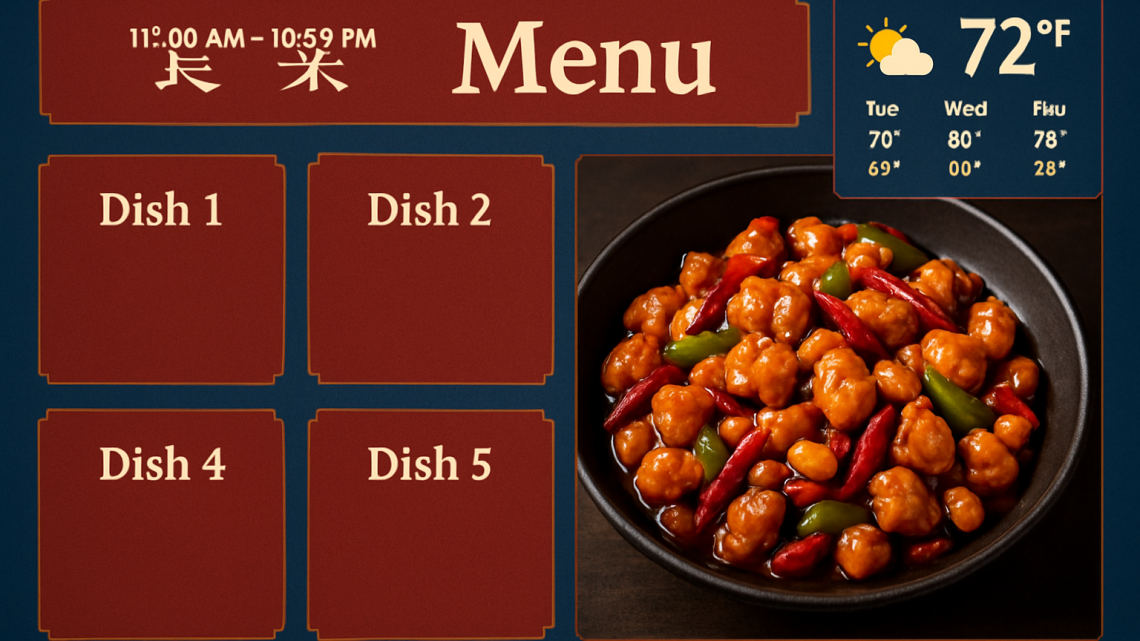 Меню борд. кафе. азиатский стиль.