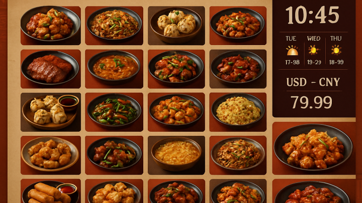 Меню борд. бар. азиатский стиль.