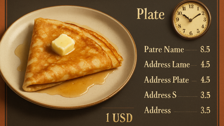 Меню борд. блинная. ретро стиль.