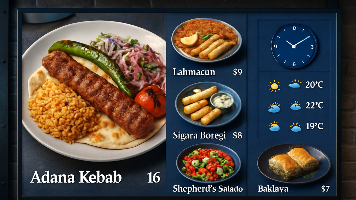 Меню борд. кальянная. лофт стиль.