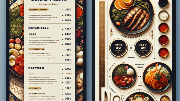 Меню борд. шаурмичная. восточный стиль.