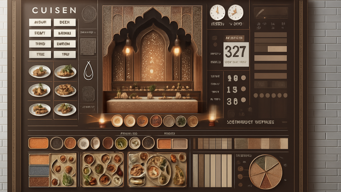 Меню борд. шаурмичная. восточный стиль.