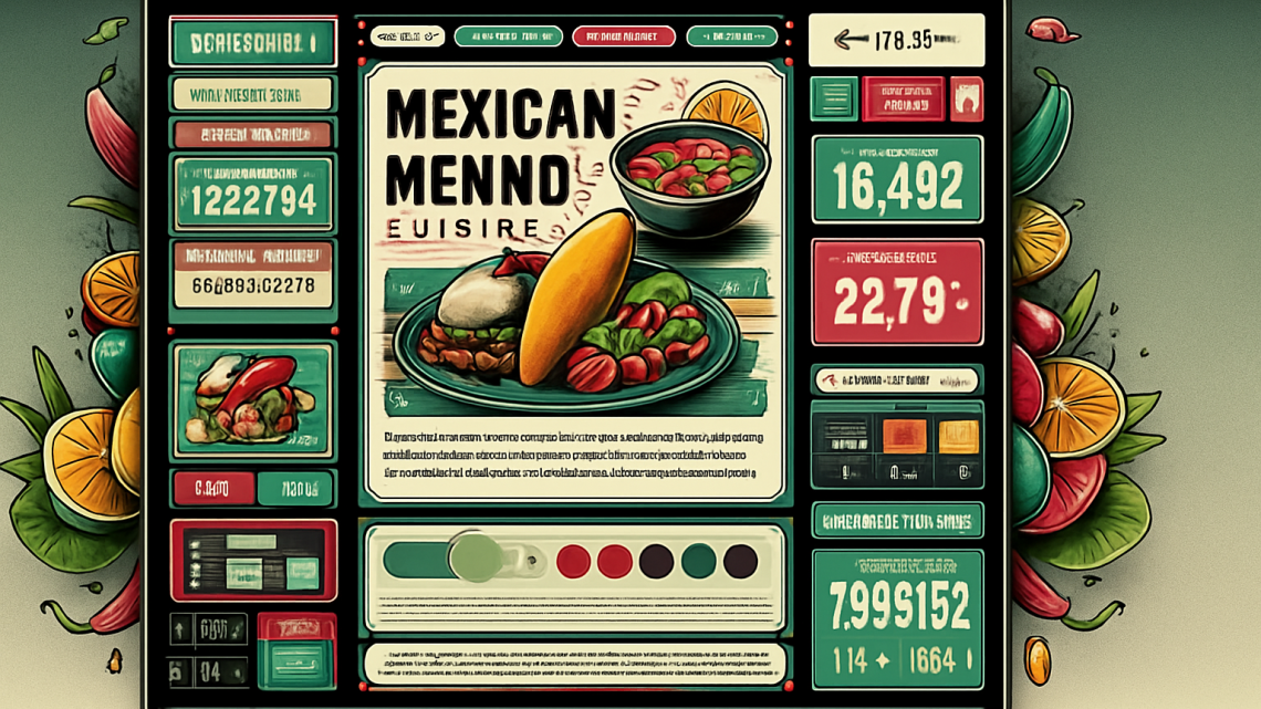 Меню борд. бар. мексиканский стиль.