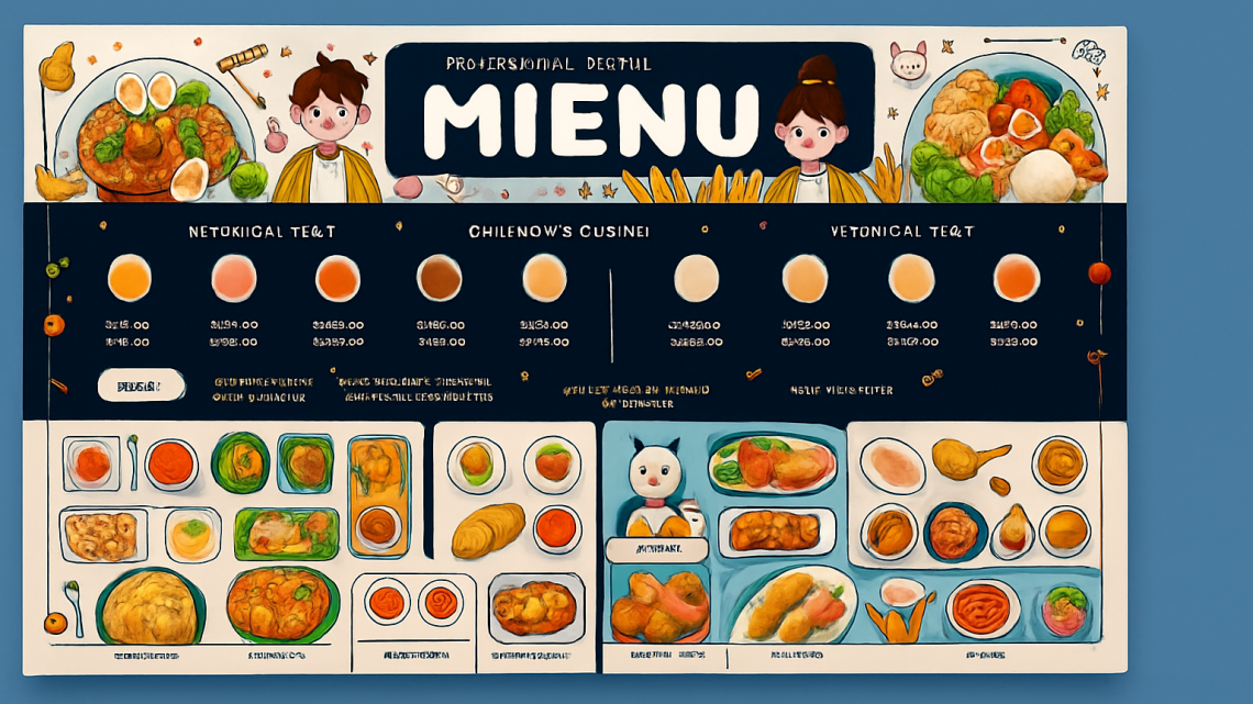 Меню борд. детское-кафе. детский стиль.