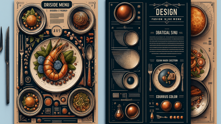 Меню борд. киберкафе. авангард стиль.