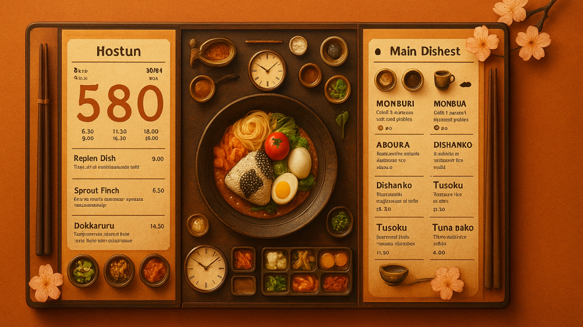 Меню борд. изакая. японский стиль.