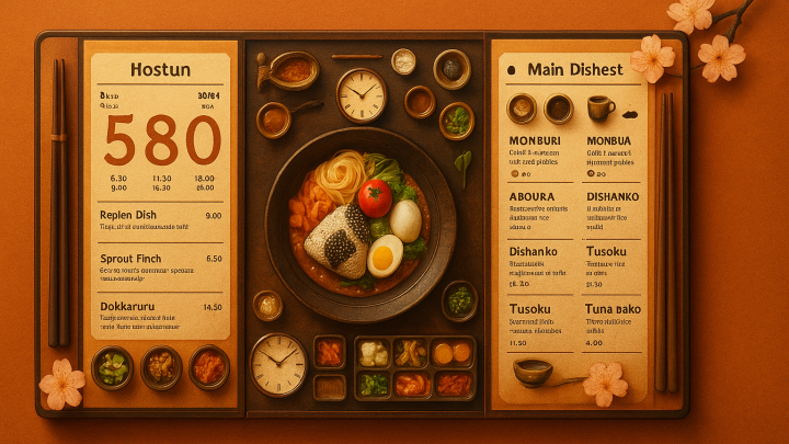 Меню борд. изакая. японский стиль.