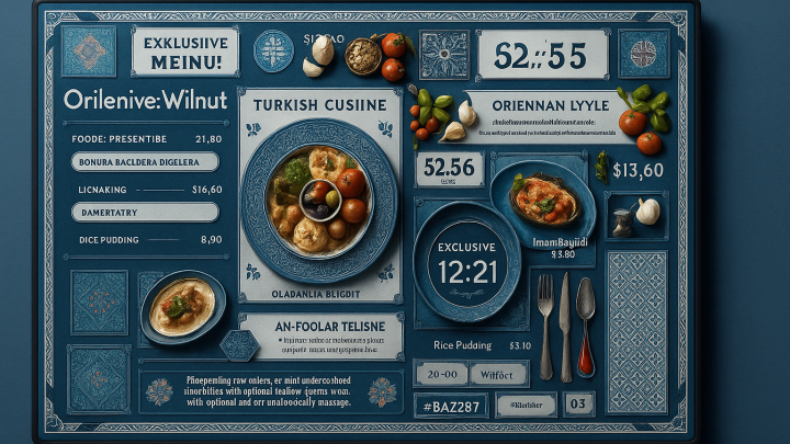 Меню борд. кальянная. восточный стиль.