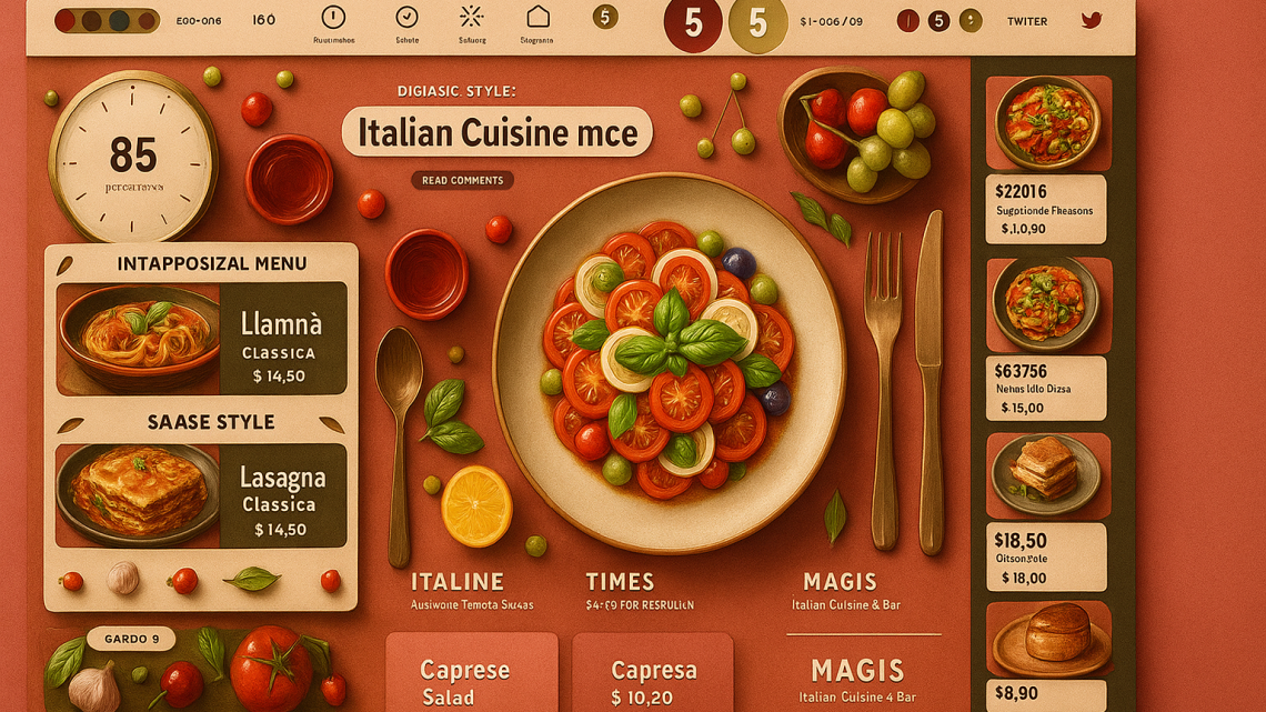 Меню борд. пиццерия. классика стиль.