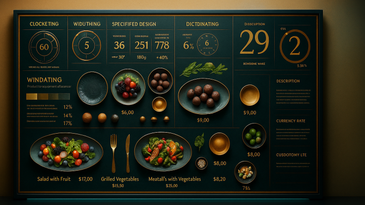 Меню борд. киберкафе. футуризм стиль.