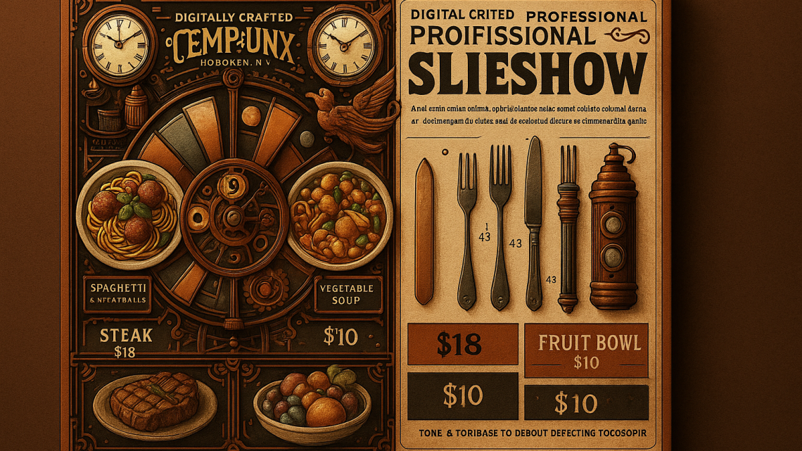 Меню борд. кальянная. стимпанк стиль.