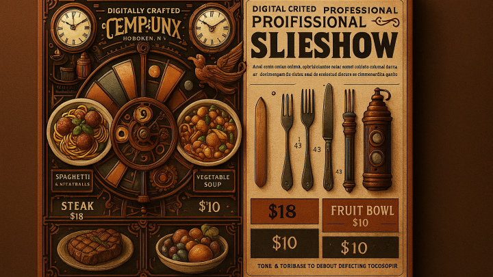 Меню борд. кальянная. стимпанк стиль.