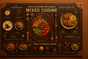 Меню борд. кальянная. стимпанк стиль.