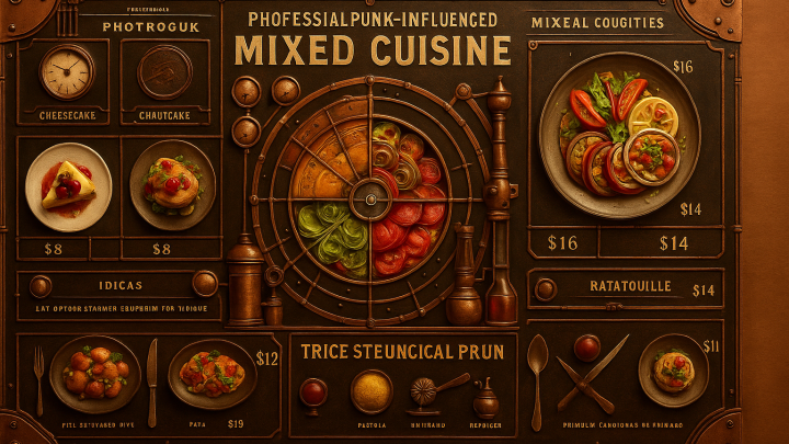 Меню борд. кальянная. стимпанк стиль.