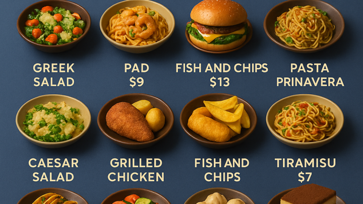 Меню борд. рыбный-ресторан. минимализм стиль.