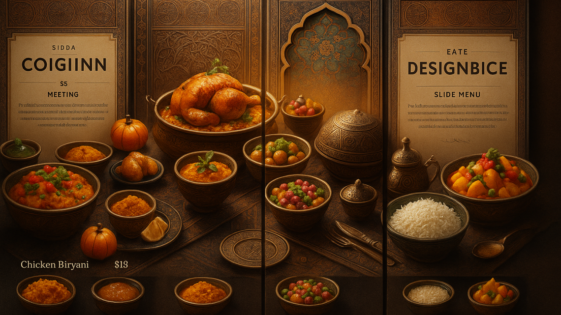 Меню борд. шаурмичная. восточный стиль.