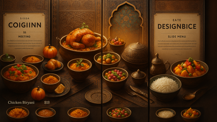 Меню борд. шаурмичная. восточный стиль.