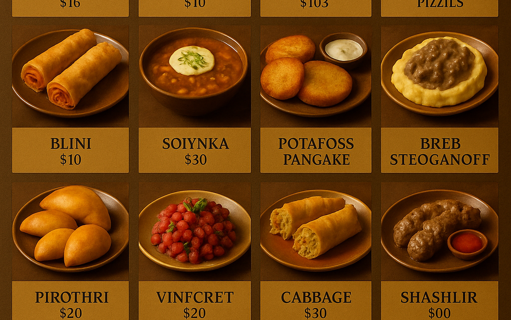 Меню борд. кофейня. европейский стиль.