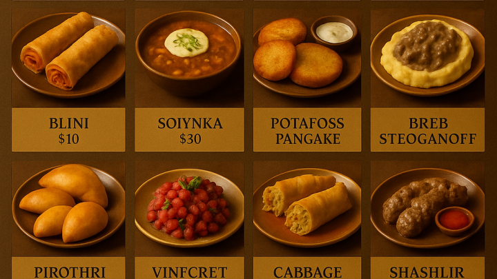 Меню борд. кофейня. европейский стиль.