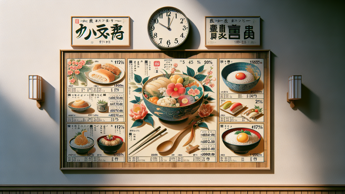 Меню борд. кафе. японский стиль.