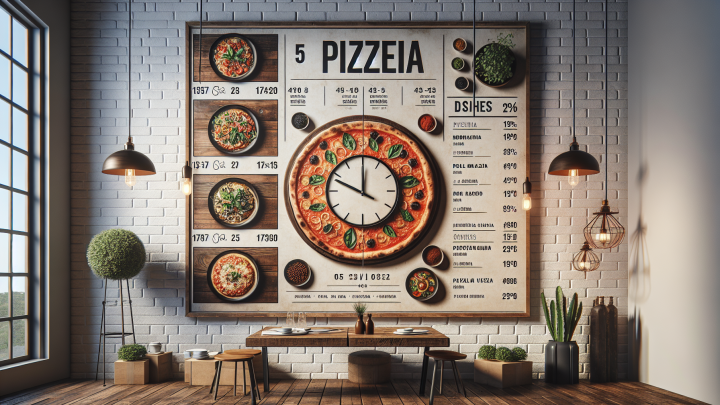 Меню борд. пиццерия. лофт стиль.
