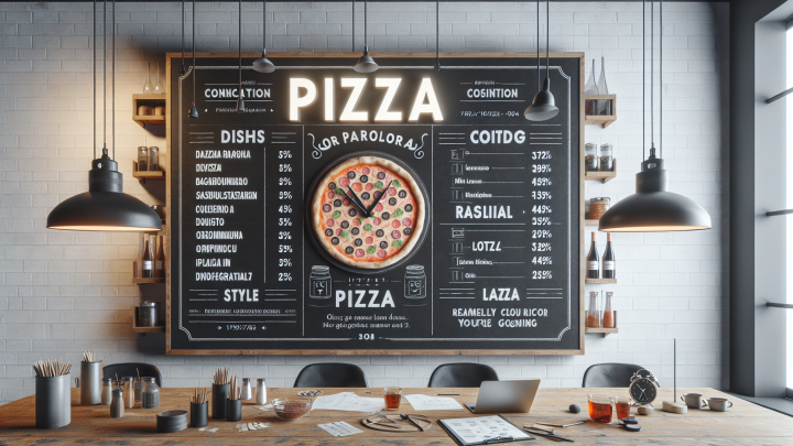 Меню борд. пиццерия. лофт стиль.