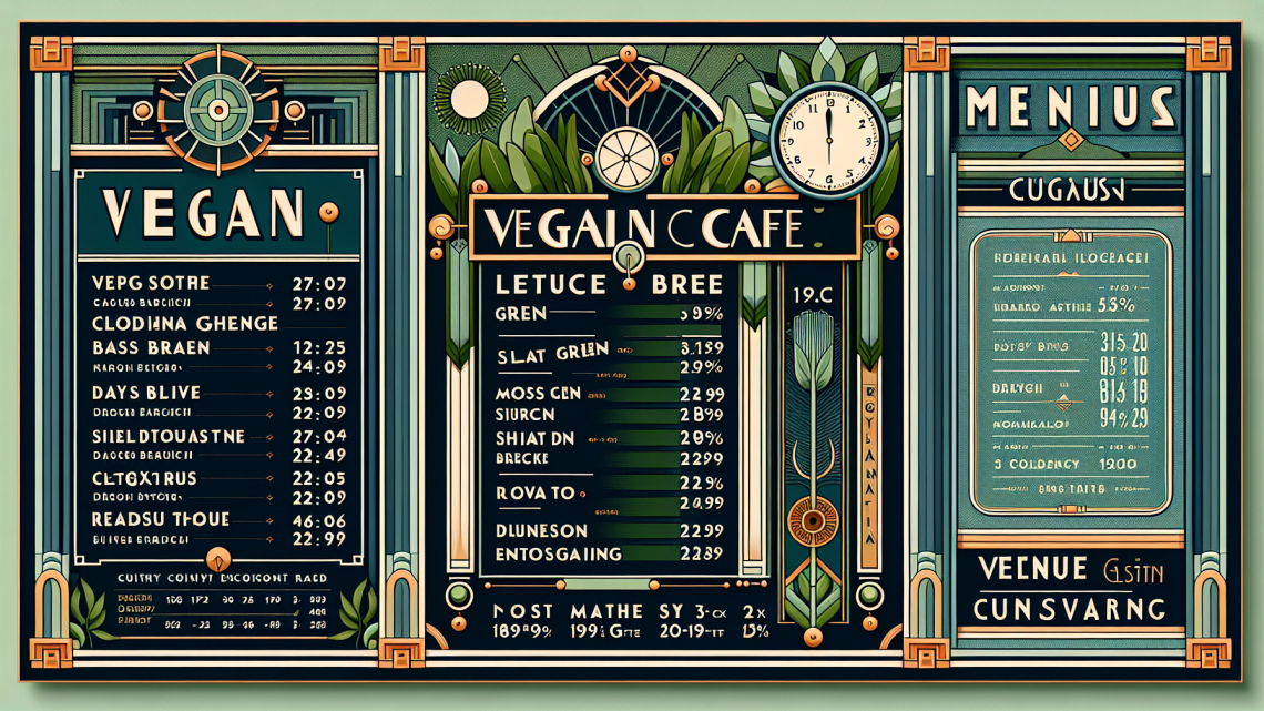 Меню борд. веганское-кафе. ар-деко стиль.