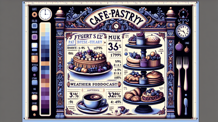 Меню борд. кафе-кондитерская. барокко стиль.