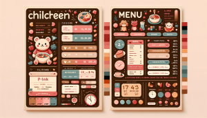 Меню борд. детское-кафе. детский стиль.