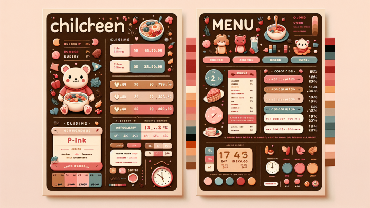 Меню борд. детское-кафе. детский стиль.