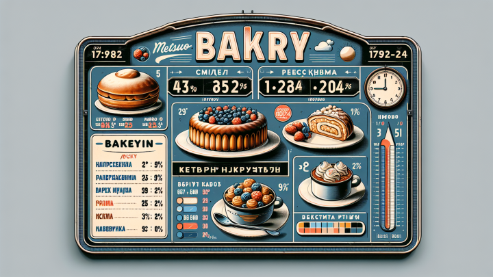 Меню борд. пекарня. ретро стиль.