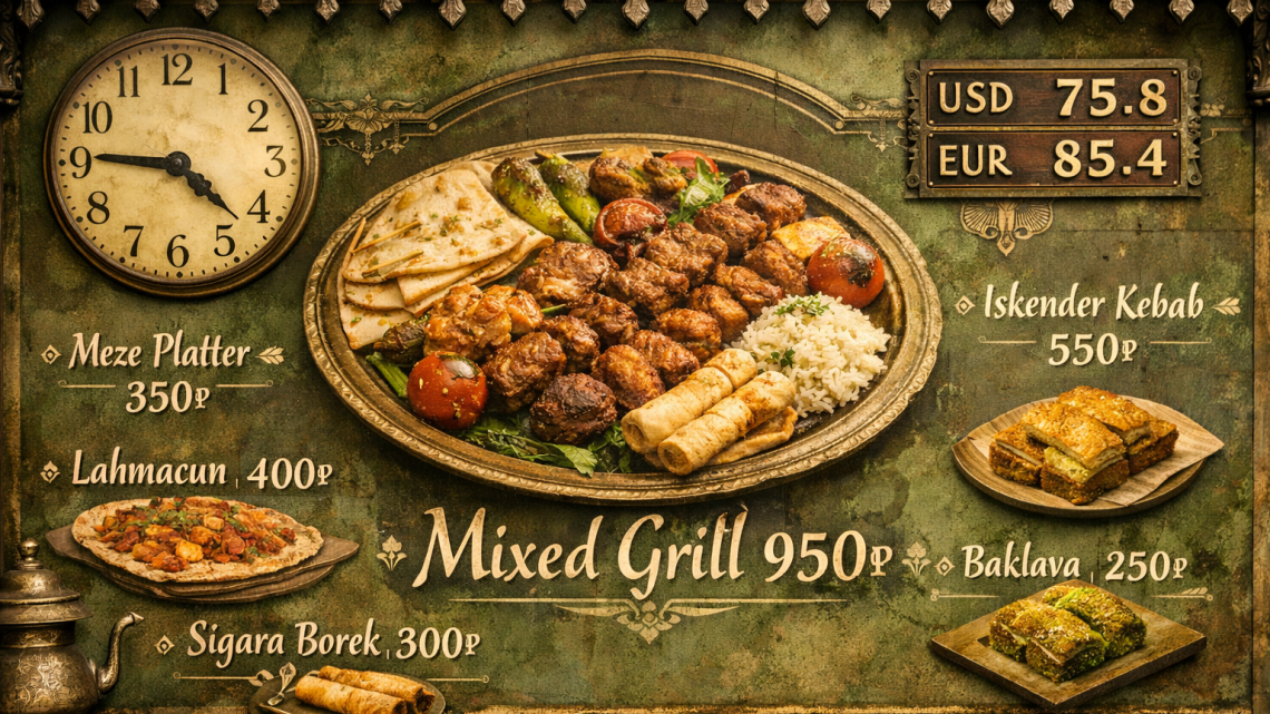 Меню борд. кальянная. восточный стиль.