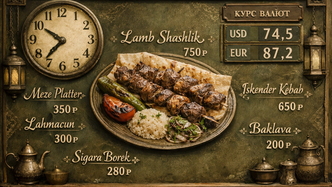 Меню борд. кальянная. восточный стиль.