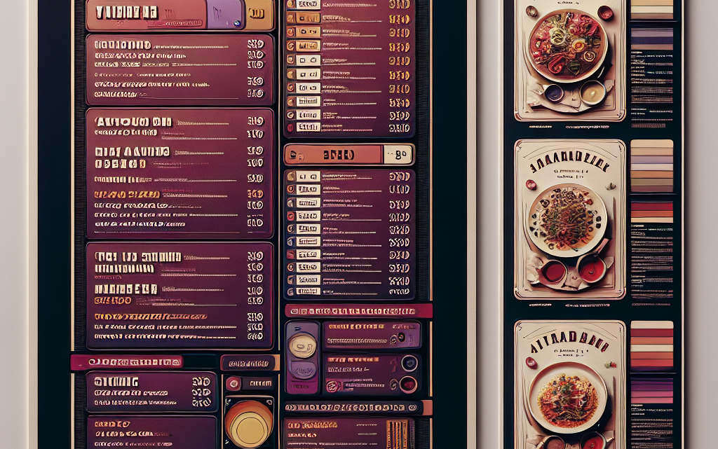 Меню борд. автомат-кафе. модерн стиль.