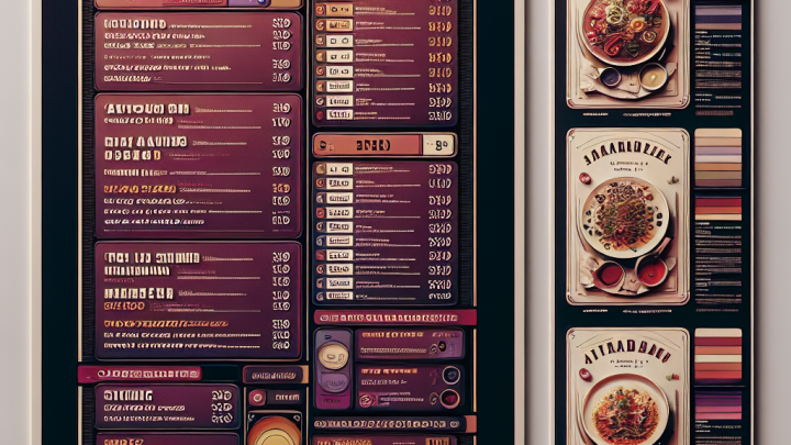 Меню борд. автомат-кафе. модерн стиль.