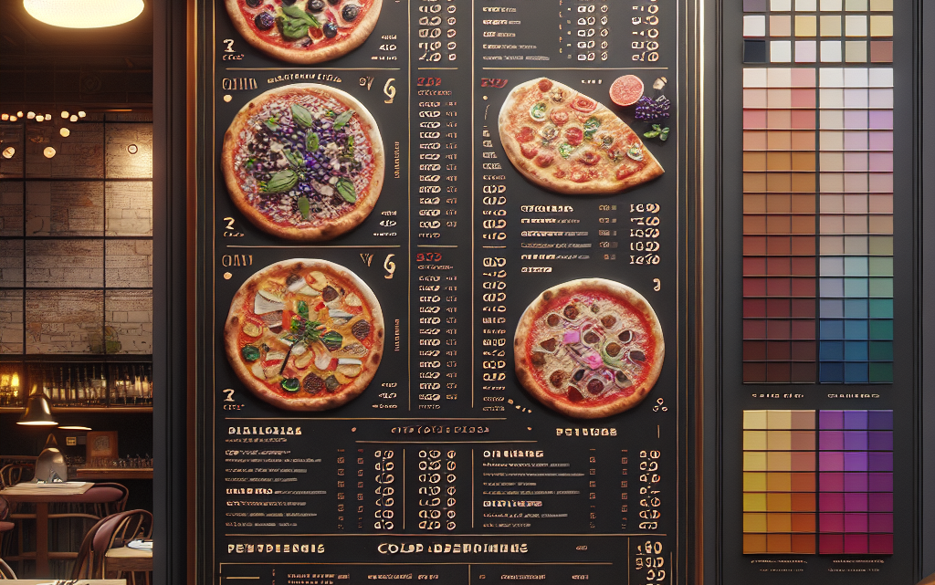 Меню борд. пиццерия. европейский стиль.