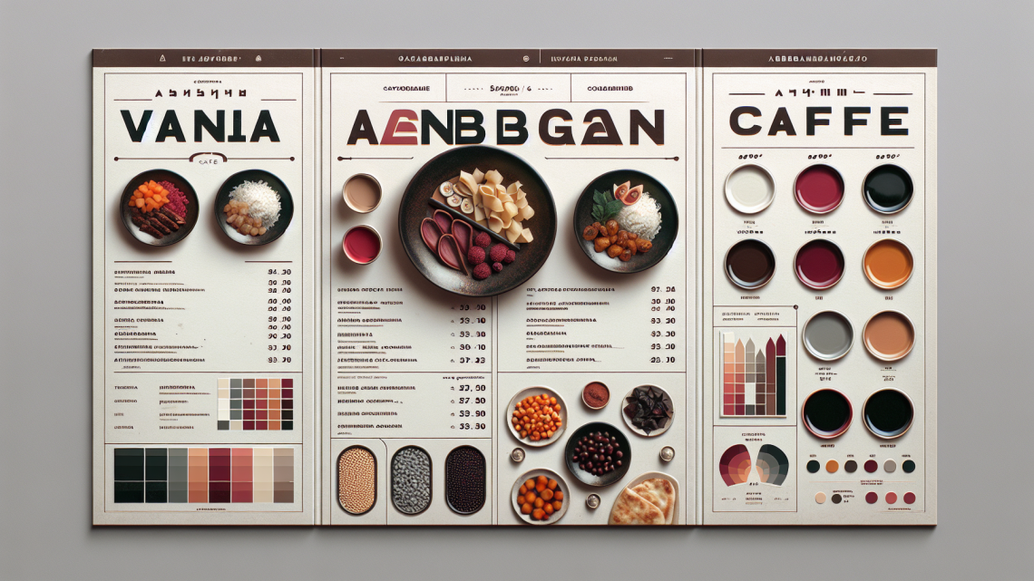 Меню борд. автомат-кафе. авангард стиль.