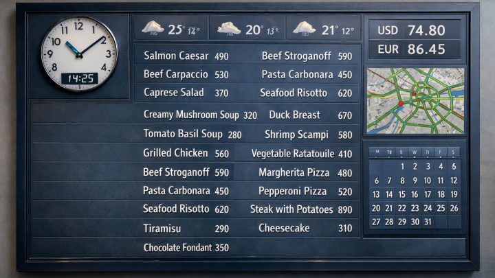 Меню борд. кофейня. бизнес, деловой стиль.