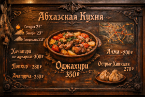 Меню борд. автомат-кафе. готика стиль.