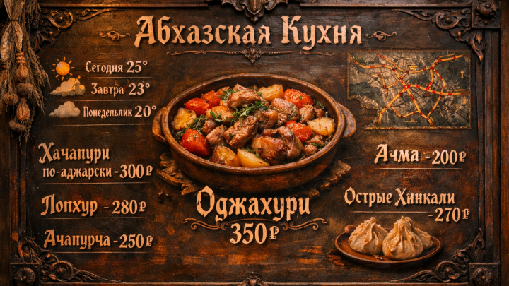 Меню борд. автомат-кафе. готика стиль.